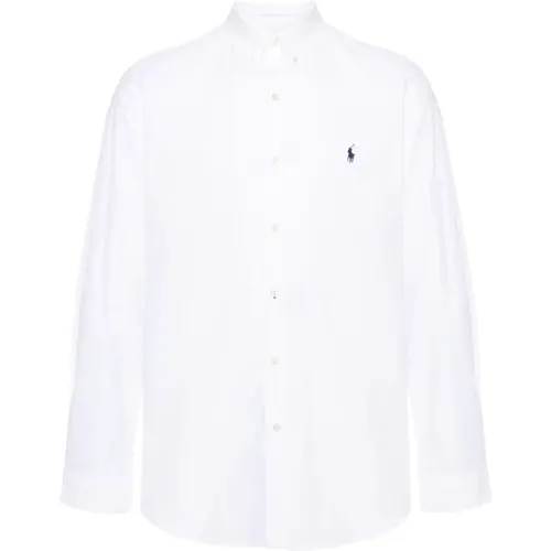 Weißes Button-Down Hemd mit Signature Pony , Herren, Größe: M - Polo Ralph Lauren - Modalova