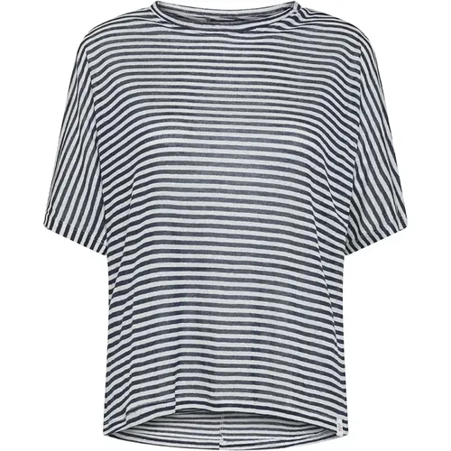 Gestreiftes Leinen-T-Shirt , Damen, Größe: M - Peuterey - Modalova