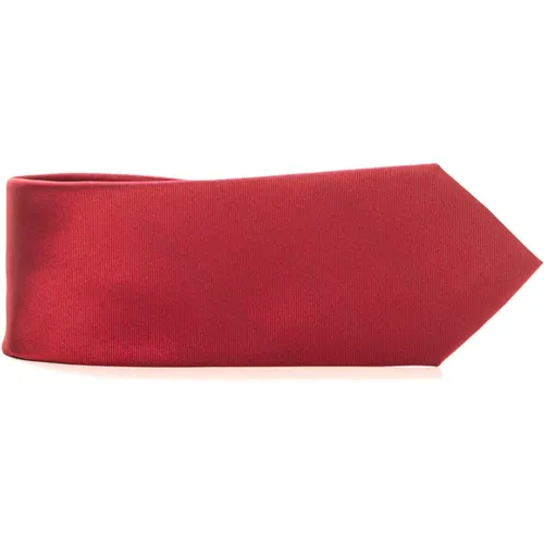 Silk Logo Tie Plain Style , male, Sizes: ONE SIZE - Emporio Armani - Modalova