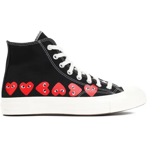 Schwarze Canvas Hi Top Sneakers , Herren, Größe: 43 EU - Comme des Garçons Play - Modalova