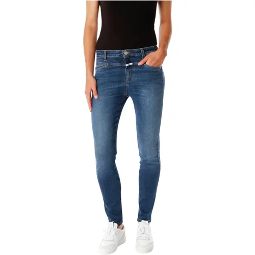 Skinny Pusher Cropped High Waist Jeans , Damen, Größe: W24 - closed - Modalova