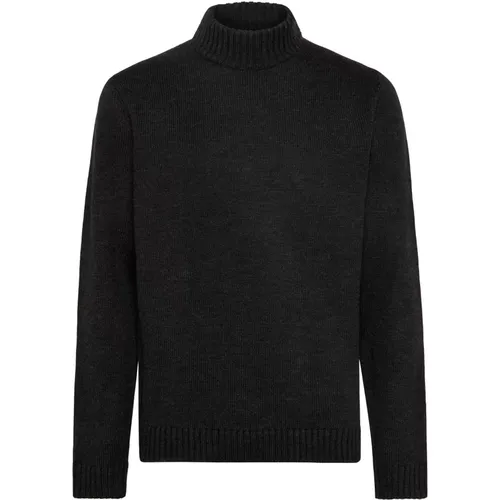 Merinowolle Mock Polo Neck Jumper , Herren, Größe: L - Boggi Milano - Modalova