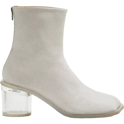 Transparent-Absatz Leder Stiefeletten , Damen, Größe: 37 EU - MM6 Maison Margiela - Modalova