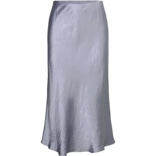 Alessio Satin Midi Rock Hellblau , Damen, Größe: 4XS - Max Mara - Modalova