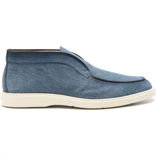 Denim Print Slip-On Schuhe Santoni - Santoni - Modalova