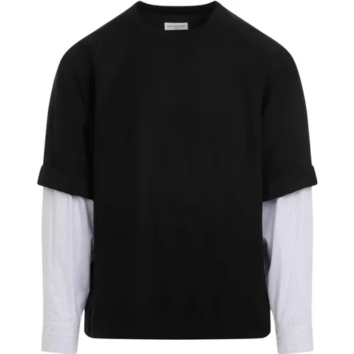Luxuriöses Schwarzes Hemd für Männer , Herren, Größe: M - Dries Van Noten - Modalova