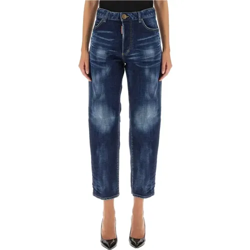 Boston Jeans mit Knopfverschluss , Damen, Größe: XS - Dsquared2 - Modalova