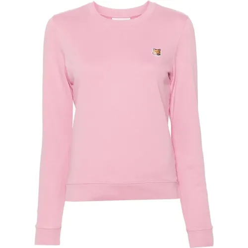 Fox Head Patch Sweatshirt , Damen, Größe: S - Maison Kitsuné - Modalova