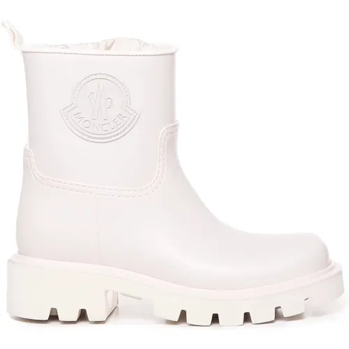 Weiße Wasserdichte Stiefel mit Kordelzug , Damen, Größe: 35 EU - Moncler - Modalova