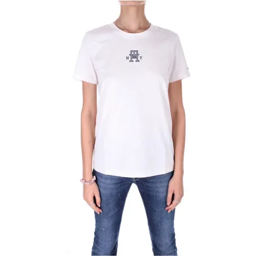 T-shirts and Polos Beige , female, Sizes: S, XS, M - Tommy Hilfiger - Modalova