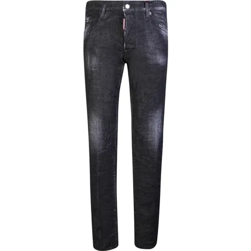 Schwarze Cool Guy Jeans - Verwaschener Look - Dsquared2 - Modalova