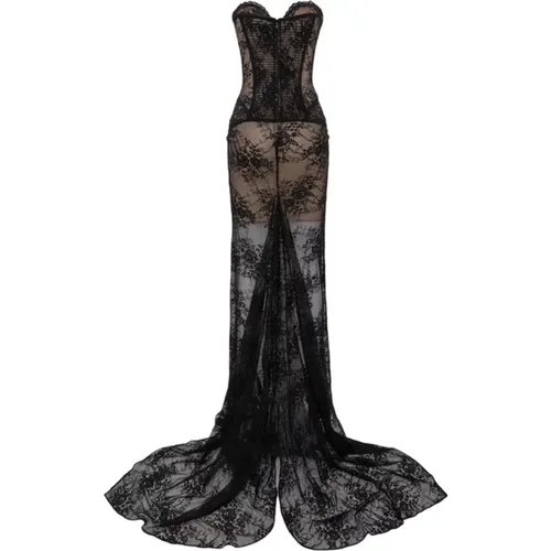 Elegant Floral Lace Dress , female, Sizes: M, L - Giuseppe Di Morabito - Modalova