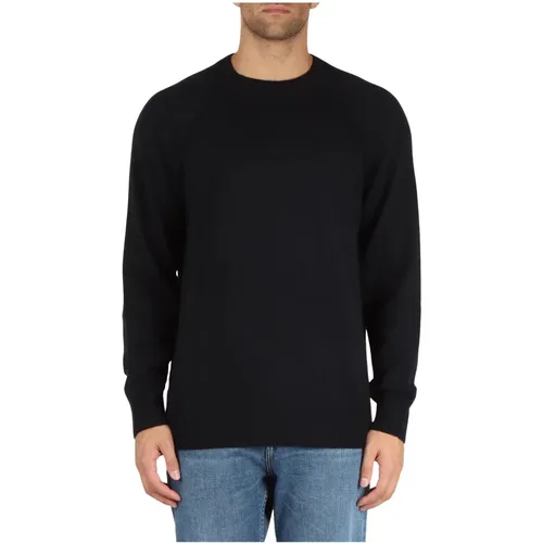 Wool Crewneck Sweater with Logo Patch , male, Sizes: L - Calvin Klein - Modalova
