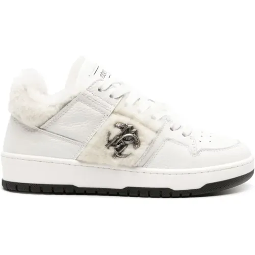 Weiße Leder Casual Trainers Sneakers - Roberto Cavalli - Modalova