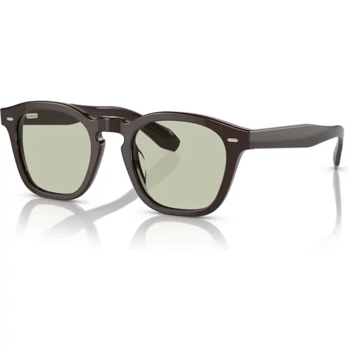 Stilvolle Brillengestelle in Dunkelbraun/Hellgrün , unisex, Größe: 49 MM - Oliver Peoples - Modalova