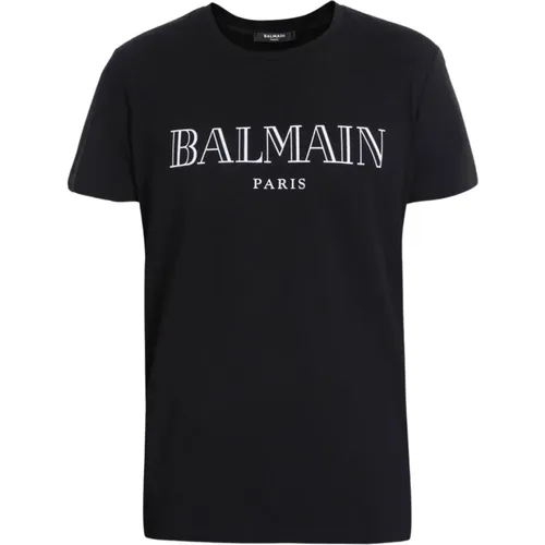 T-Shirt mit Paris-Print , Herren, Größe: XL - Balmain - Modalova