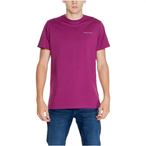 Herren Linear T-Shirt Herbst/Winter Kollektion , Herren, Größe: 2XL - Tommy Jeans - Modalova