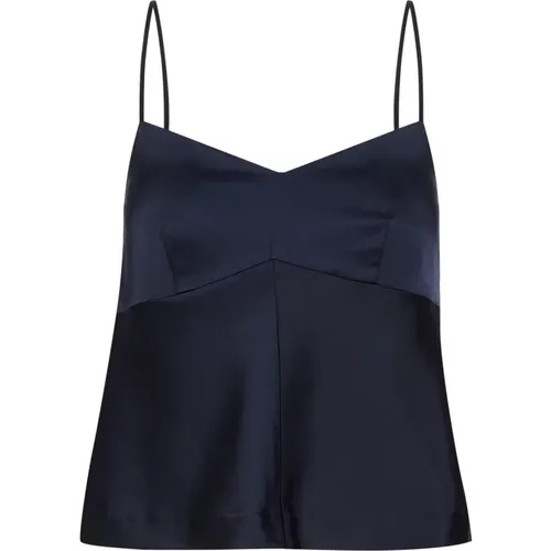 Elegant Marine Blue Silk Top , female, Sizes: S, XS - InWear - Modalova