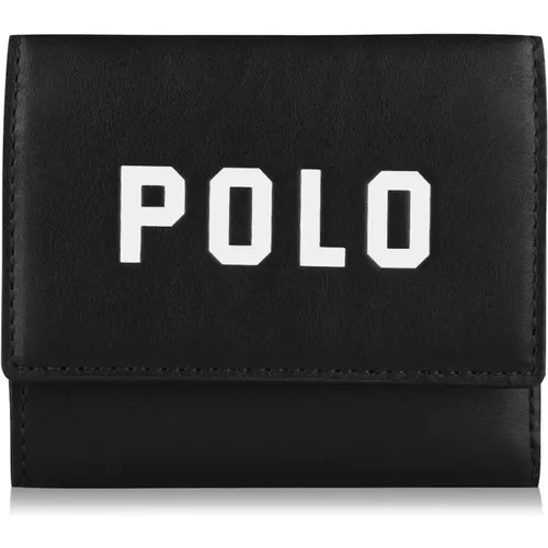 Klassische Schwarze Lederbrieftasche , Damen, Größe: ONE Size - Ralph Lauren - Modalova