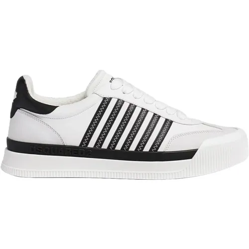 Weiße Leder Kontraststich Sneakers - Dsquared2 - Modalova