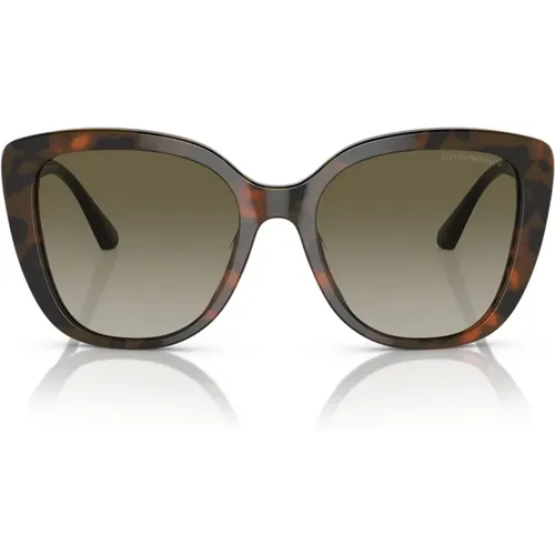 Butterfly Style Sunglasses Green Polyester Lenses , female, Sizes: 54 MM - Emporio Armani - Modalova