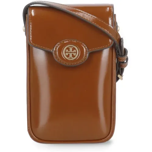 Braunes Lederhandy-Hülle - TORY BURCH - Modalova