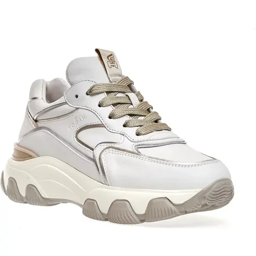 Hyperactive Weiße und Platin Leder Sneakers - 36 , Damen, Größe: 38 1/2 EU - Hogan - Modalova