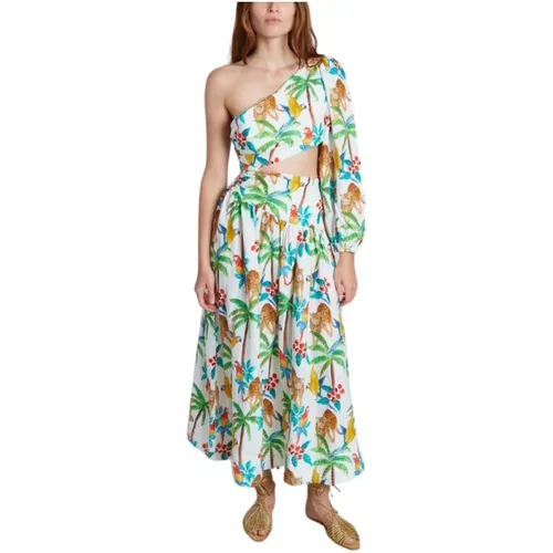 Tropical Paradise midi dress , female, Sizes: M - Farm Rio - Modalova