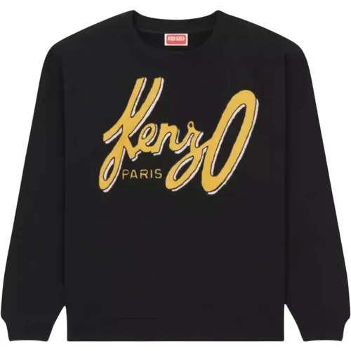 Schwarzer Archiv Logo Sweatshirt , Damen, Größe: M - Kenzo - Modalova