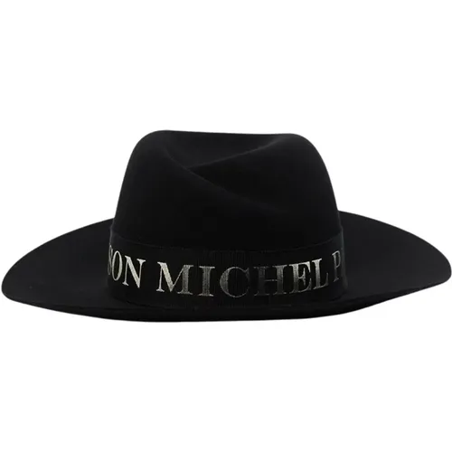 Fedora Hat with Logoed Band , female, Sizes: M - Maison Michel - Modalova