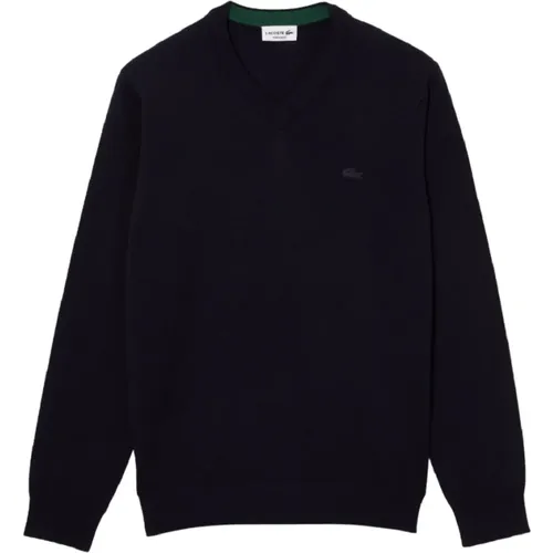Merino Wool V-Neck Sweatshirt , male, Sizes: L, M, 2XL, XL - Lacoste - Modalova