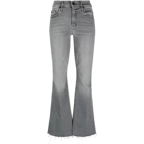 Grey Stretch Cotton Jeans with Straight Leg , female, Sizes: W24 - Mother - Modalova