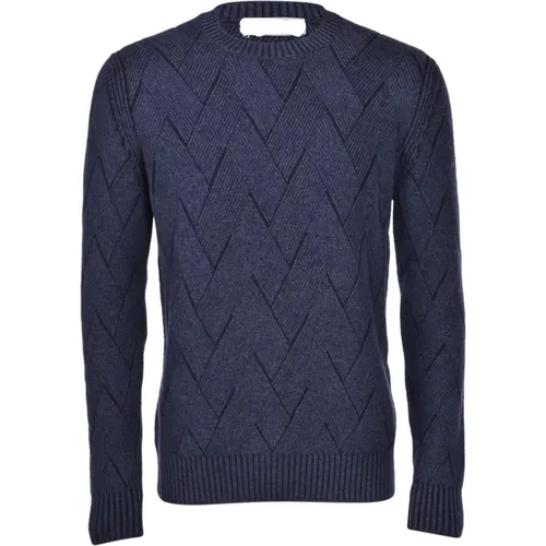 Cashmere Zig Zag Pullover , Herren, Größe: L - Paolo Fiorillo Capri - Modalova