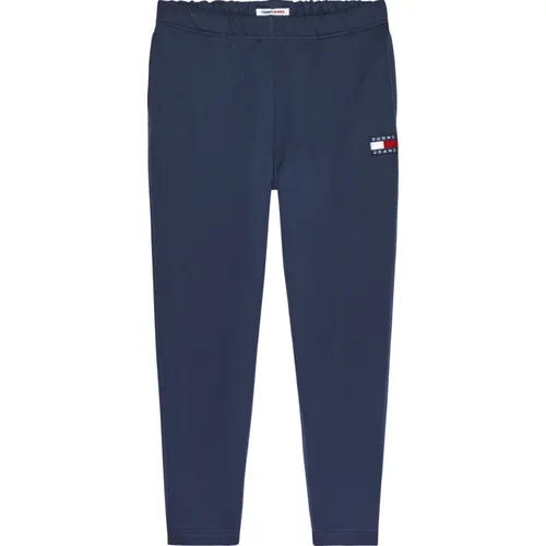 Blaue Bio-Baumwolle Elastische Taille Hose - Tommy Jeans - Modalova