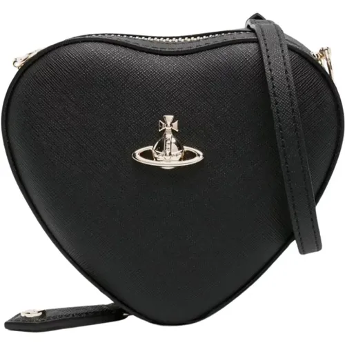 Mini Saffiano Heart Bag , female, Sizes: ONE SIZE - Vivienne Westwood - Modalova