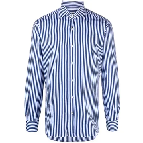 Striped white and shirt Culto model , male, Sizes: 5XL, 4XL, 3XL, XL - Barba Napoli - Modalova