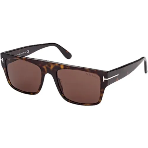 Zeitlose Rechteckige Sonnenbrille , Herren, Größe: 55 MM - Tom Ford - Modalova