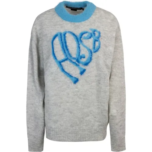 Oversized Sweater with Fuzzy Logo Detail , female, Sizes: L/XL, S/M - Andersson Bell - Modalova