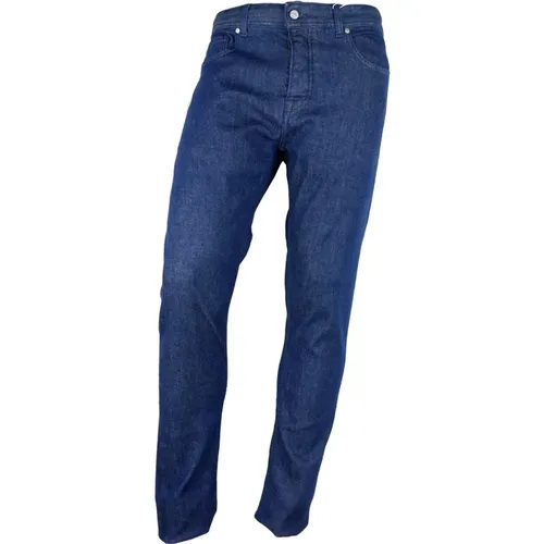 Dunkle Denim Jeans Hergestellt in Italien , Herren, Größe: W34 - Aquascutum - Modalova