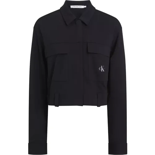 Schwarzes Freizeithemd für Damen , Damen, Größe: XS - Calvin Klein - Modalova