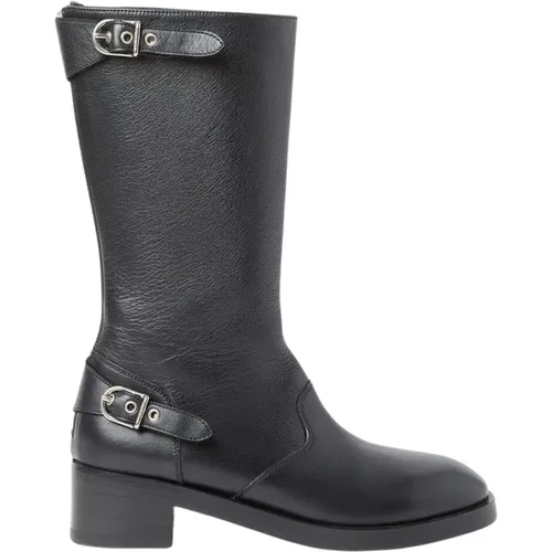 Lederstiefel mit Schnallen , Damen, Größe: 36 EU - Durazzi Milano - Modalova