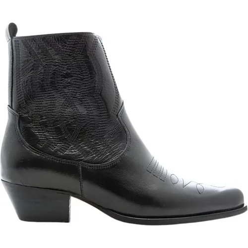 Schwarze Leder-Stiefeletten , Damen, Größe: 37 EU - Toral - Modalova