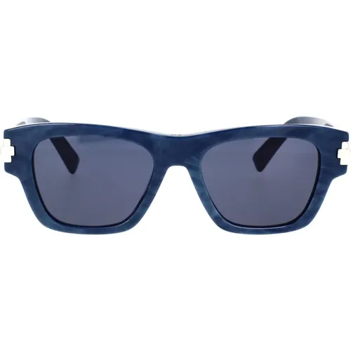 Moderne Rechteckige Sonnenbrille mit Blauem Marmoreffekt - Dior - Modalova