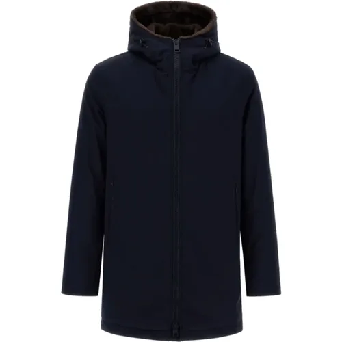 Blau/Braune Synthetikmaterial Parka , Herren, Größe: 3XL - Herno - Modalova