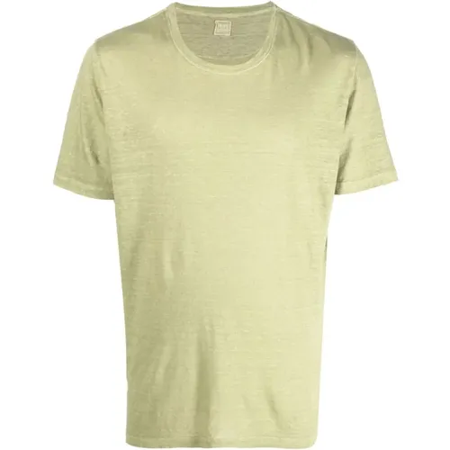 Linen T-shirt , male, Sizes: L - 120% lino - Modalova