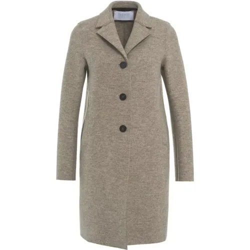 Grey Single-breasted Coat Aw24 , female, Sizes: S, M, L - Harris Wharf London - Modalova