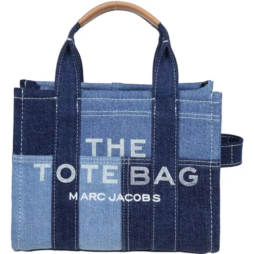 Denim Handbag with Logo Print , female, Sizes: ONE SIZE - Marc Jacobs - Modalova