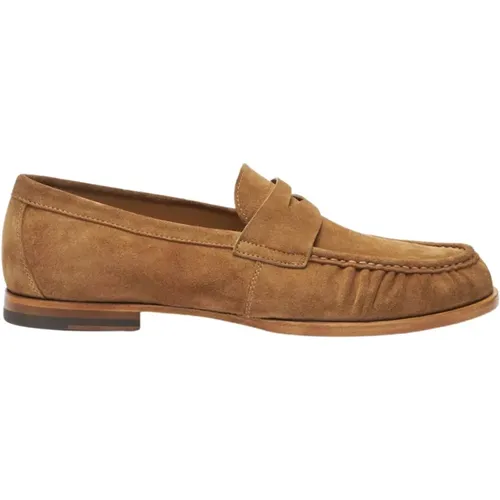 Handgefertigte Wildleder Penny Loafers , Herren, Größe: 45 EU - Scarosso - Modalova