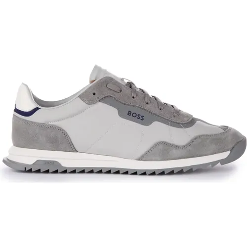 Low Profile Grey Trainers Men , male, Sizes: 10 UK, 11 UK, 12 UK, 8 UK - Boss - Modalova