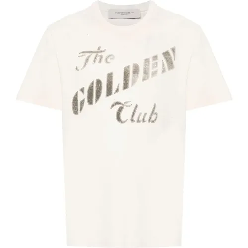 Logo Print Crew Neck T-shirt , male, Sizes: M, L, S, XL - Golden Goose - Modalova